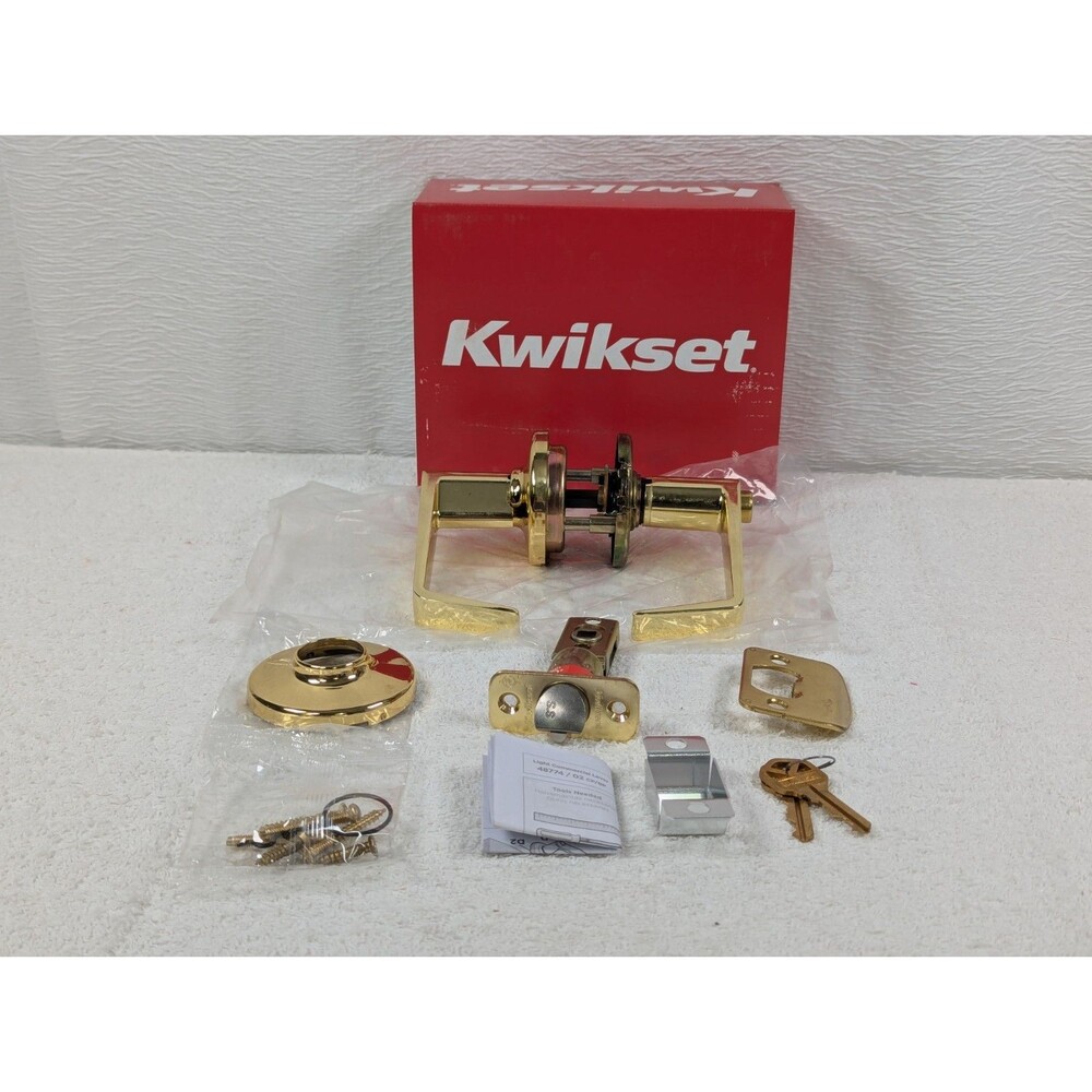 Kwikset - Kingston - Entry Lever Polished Brass - 756KNL 3 RCAL 3031 - 97569-002